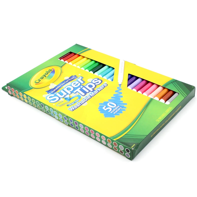 Hộp 50 Bút Lông Màu Super Tips Washable Markers - Crayola | Phụ Kiện tô màu | Tranh treo tường | Trang trí tường