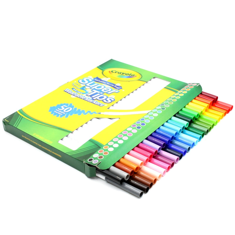 Hộp 50 Bút Lông Màu Super Tips Washable Markers - Crayola | Phụ Kiện tô màu | Tranh treo tường | Trang trí tường